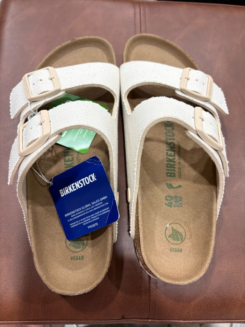 Women’s Birkenstock White Two-Strap Vegan Sandals